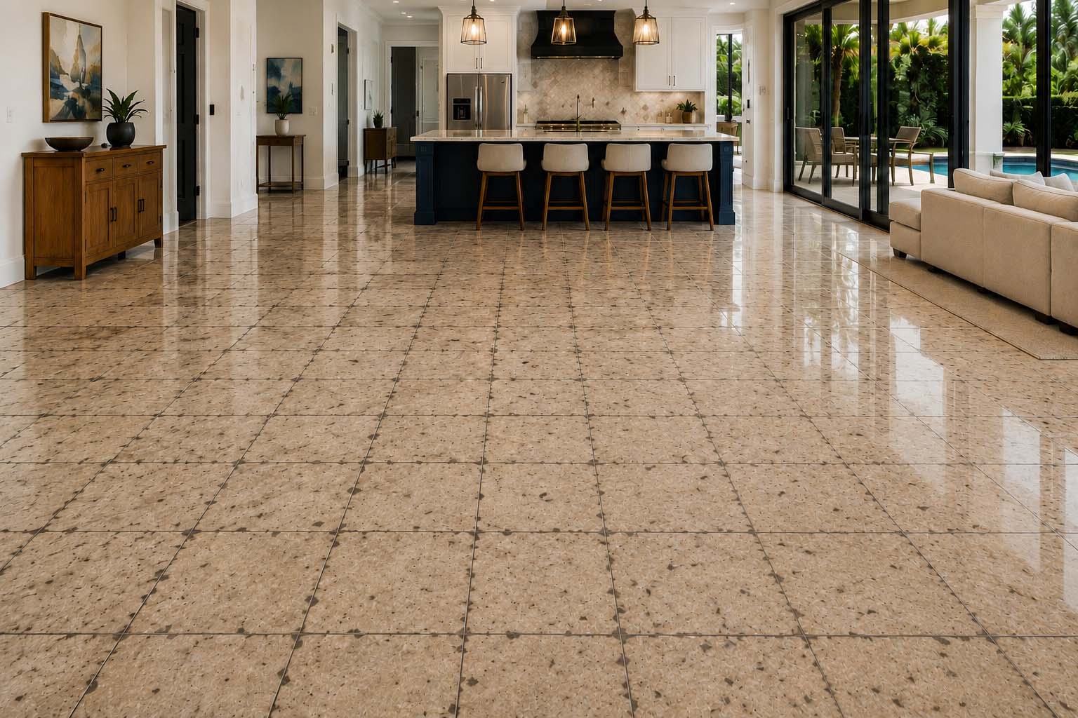 Before tile and grout restoration