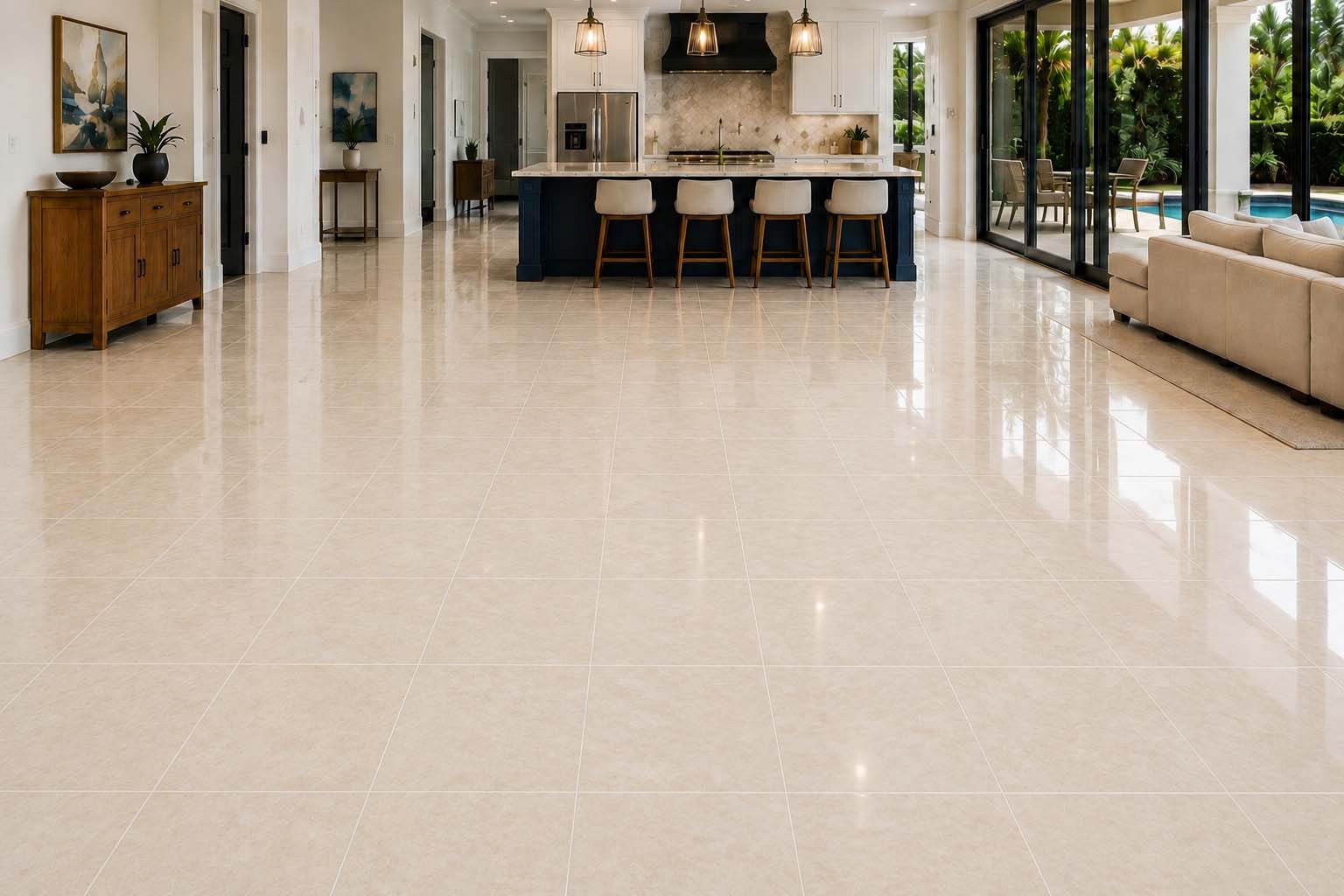 After tile and grout restoration